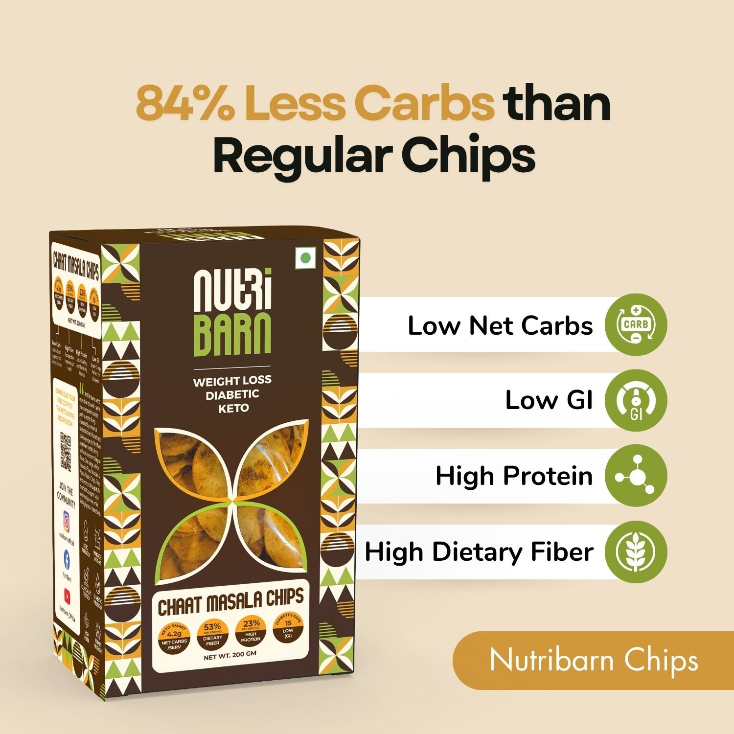 Nutribarn Keto Chat Masala Chips - Image 3