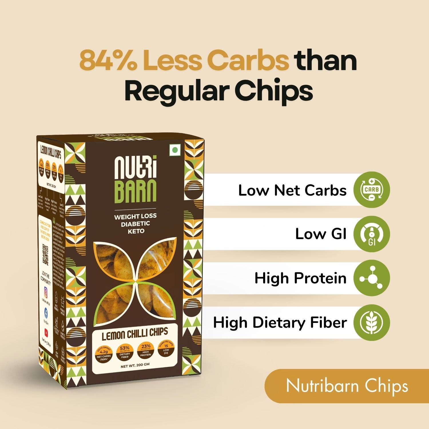 Nutribarn Keto Lemon Chilli Chips - Image 3