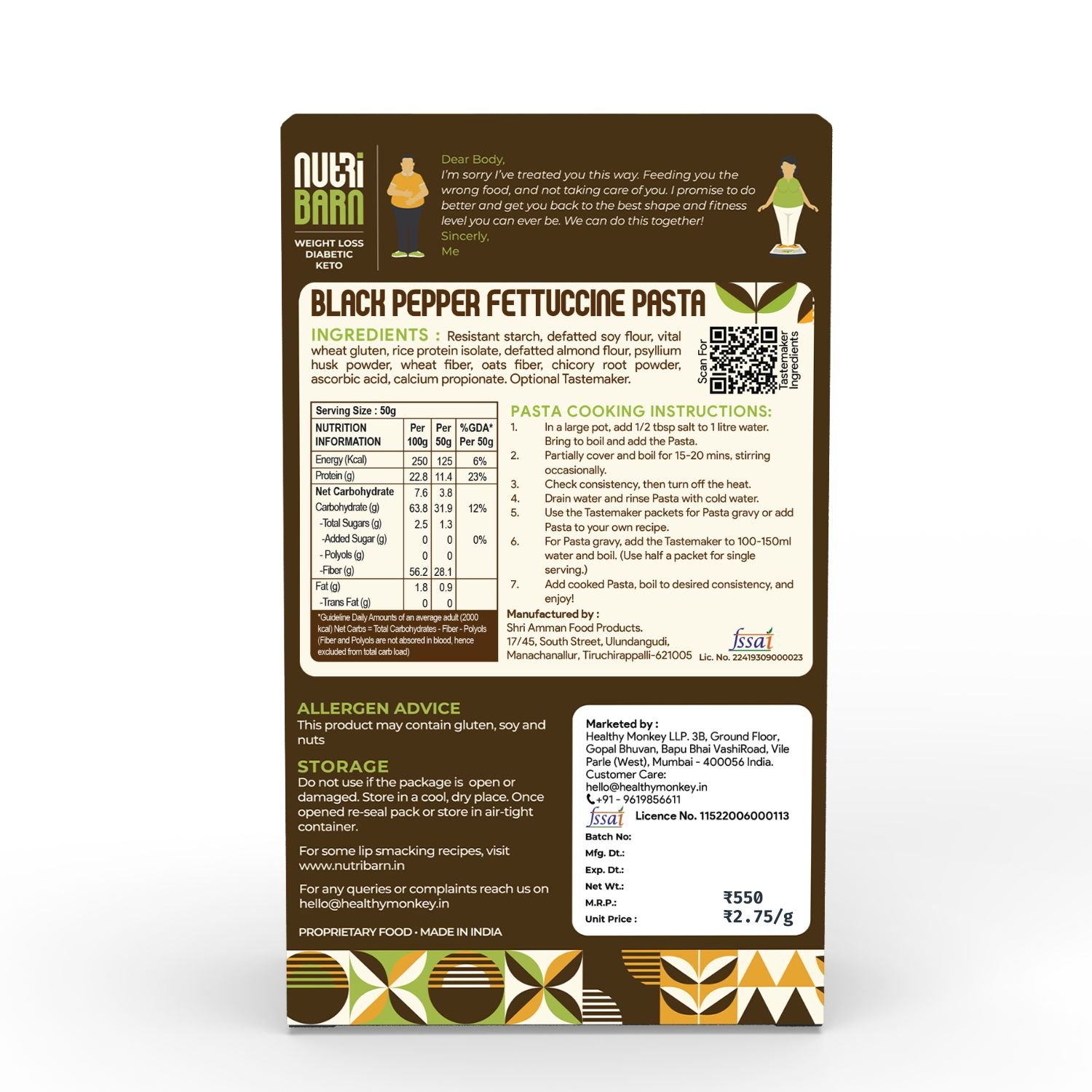 Nutribarn Keto Pepper Fettuccine Pasta (Flat noodles) - Image 8