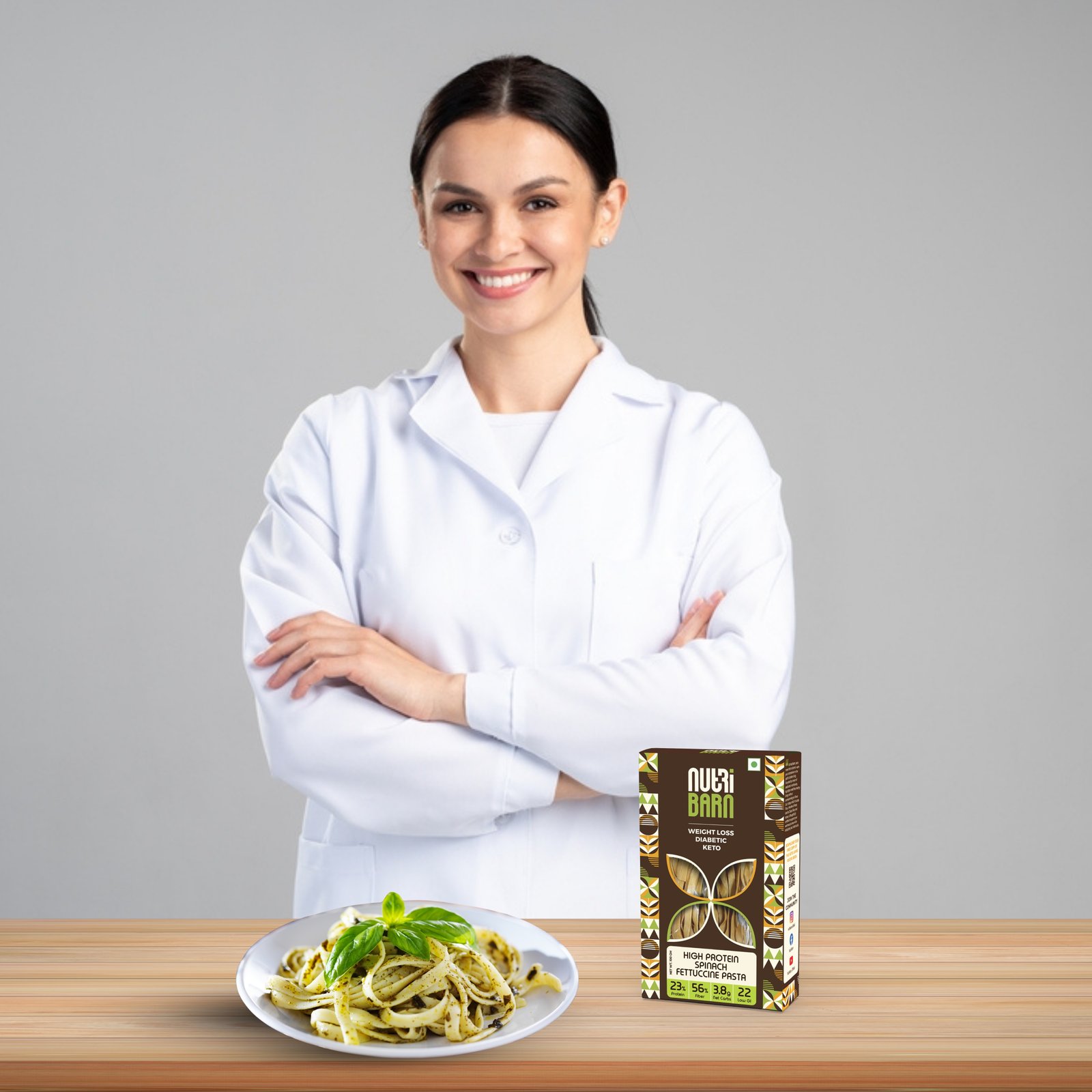 Nutribarn Keto Spinach Fettuccine Pasta (Flat noodles) - Image 4