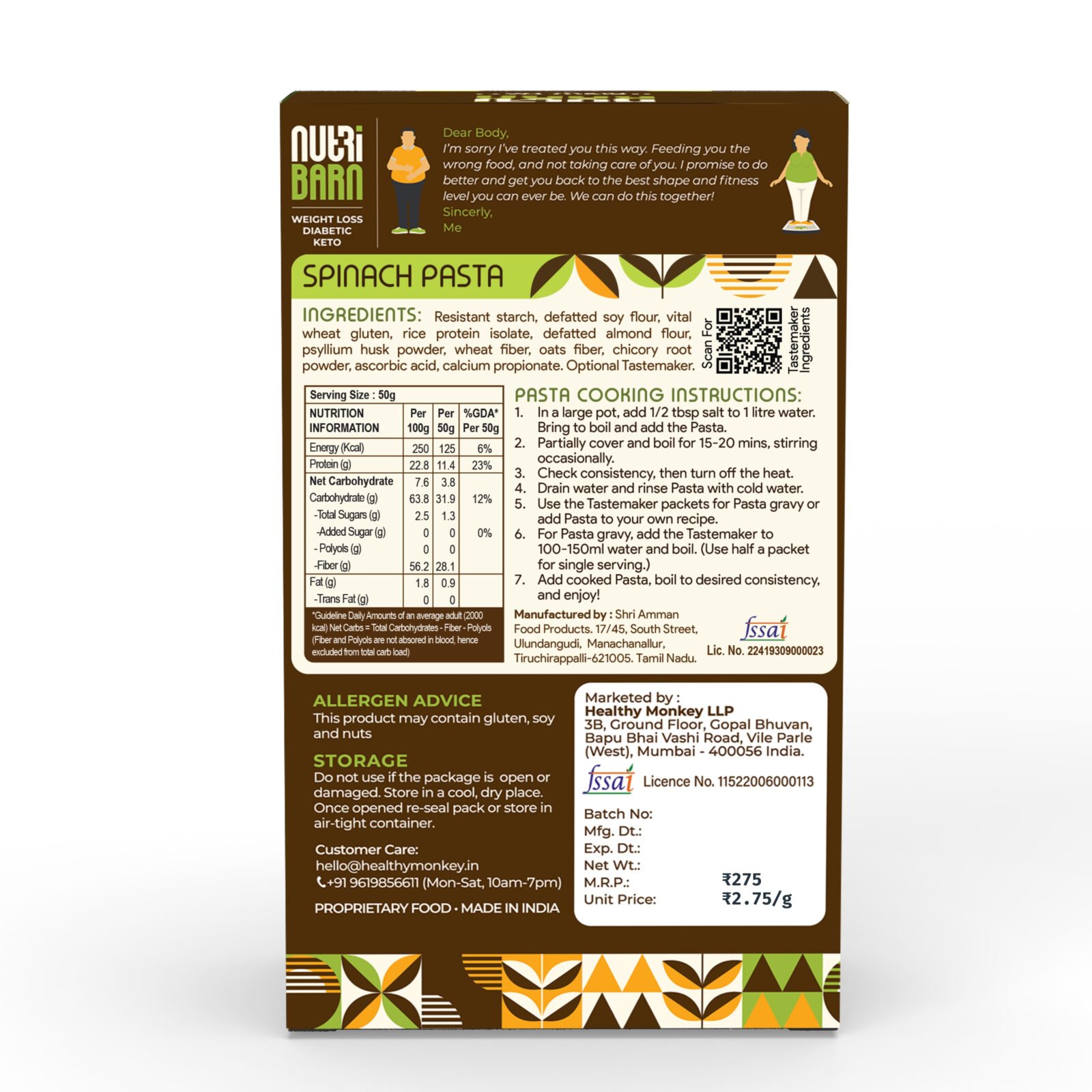 Nutribarn Keto Spinach Fettuccine Pasta (Flat noodles) - Image 3