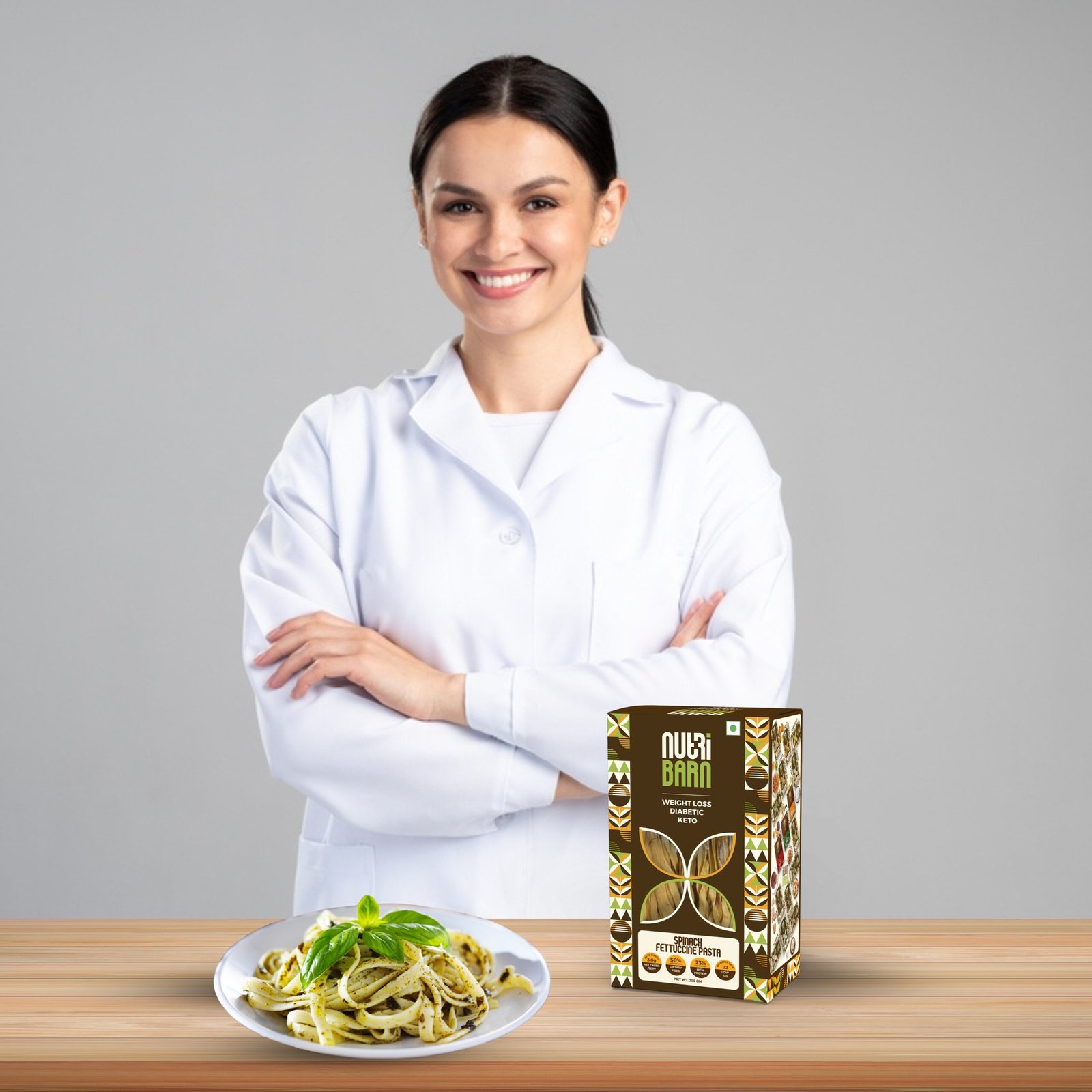 Nutribarn Keto Spinach Fettuccine Pasta (Flat noodles) - Image 7