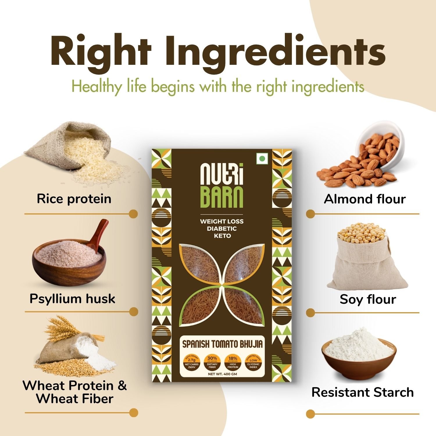 Nutribarn Keto Bhujia (Spanish Tomato) - Image 2