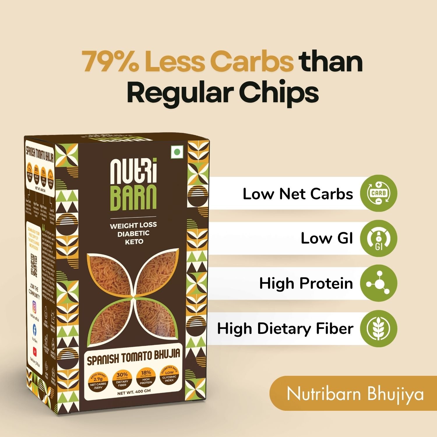 Nutribarn Keto Bhujia (Spanish Tomato) - Image 3