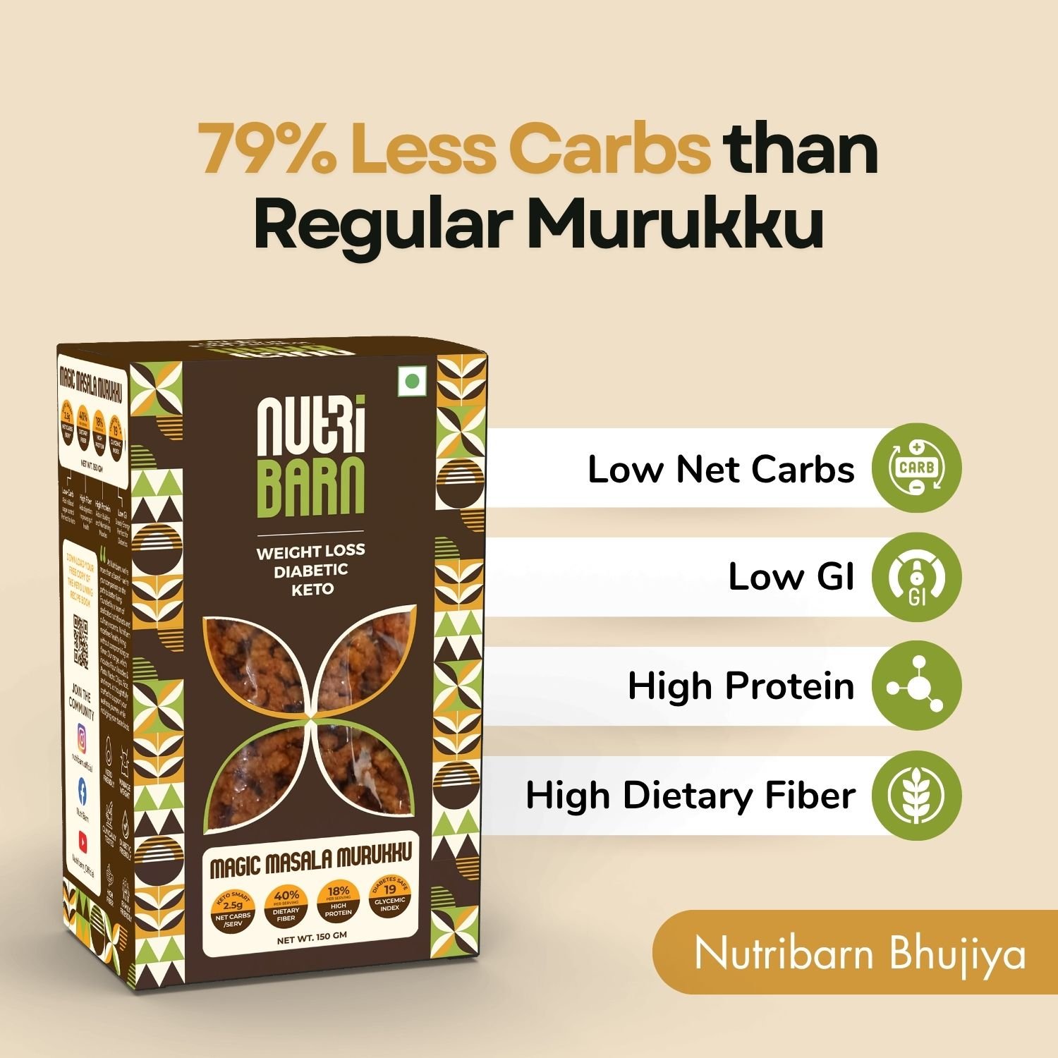 Nutribarn Keto Murukku (Magic Masala) - Image 3