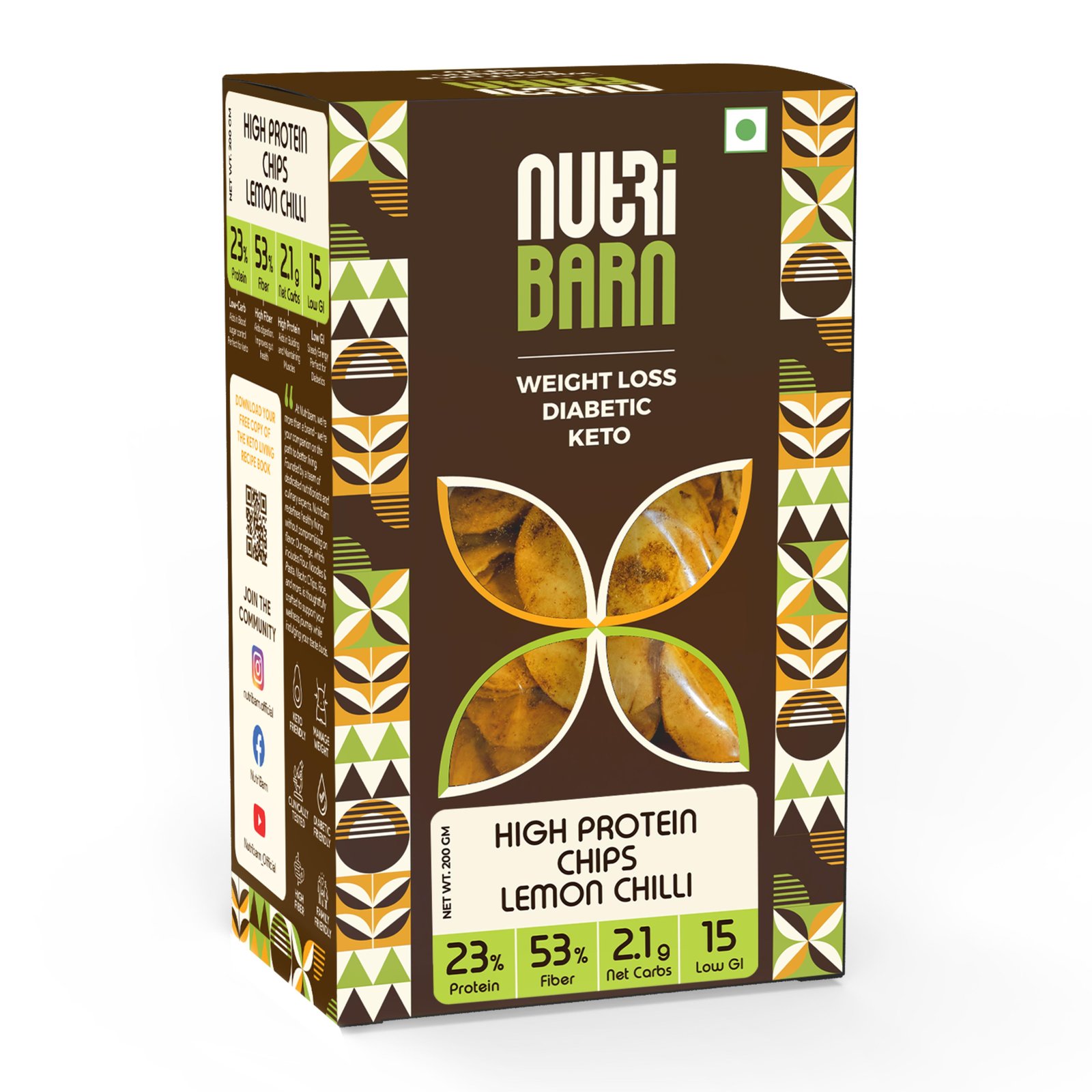 Nutribarn Keto Lemon Chilli Chips