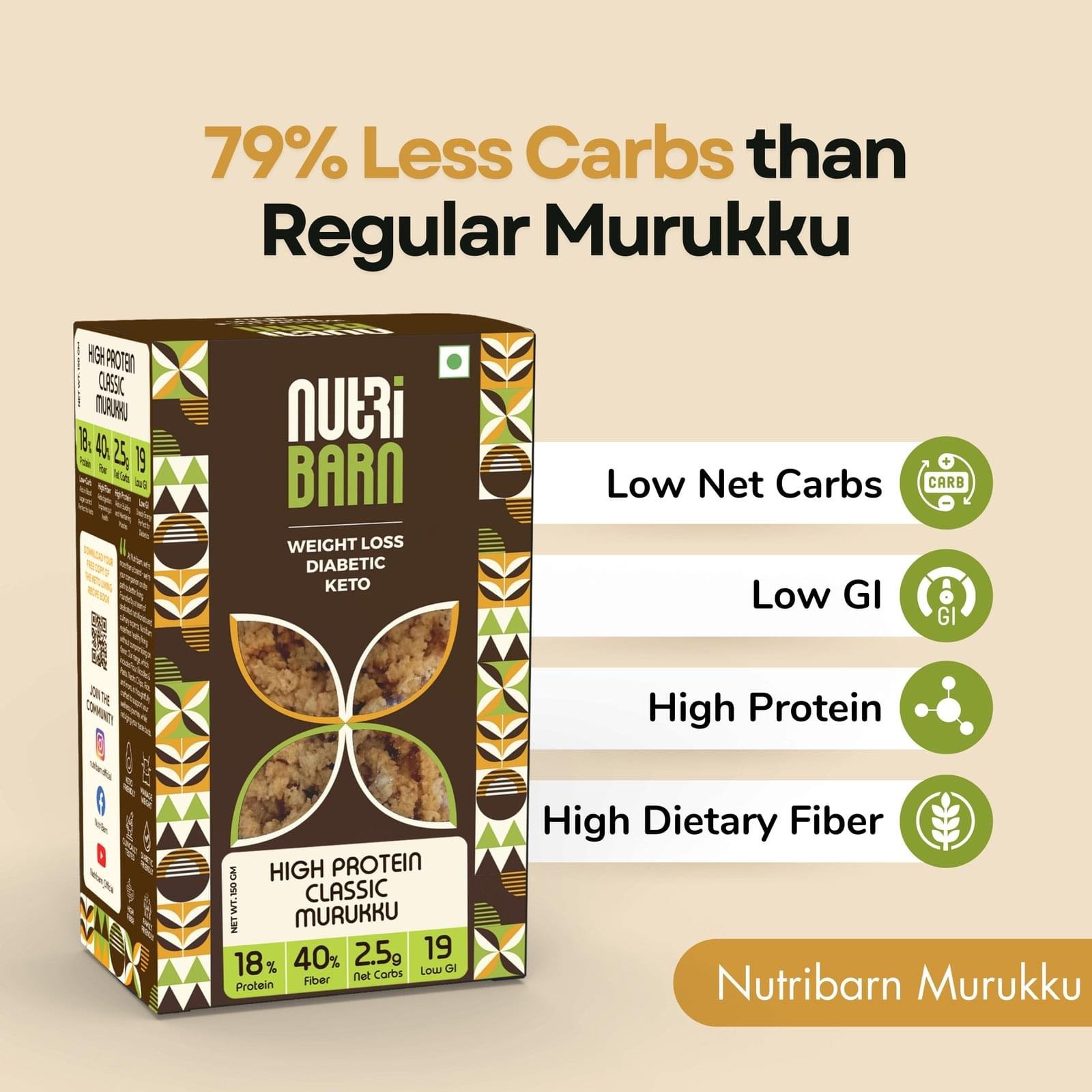 Nutribarn Keto Murukku (Ajwain) - Image 8