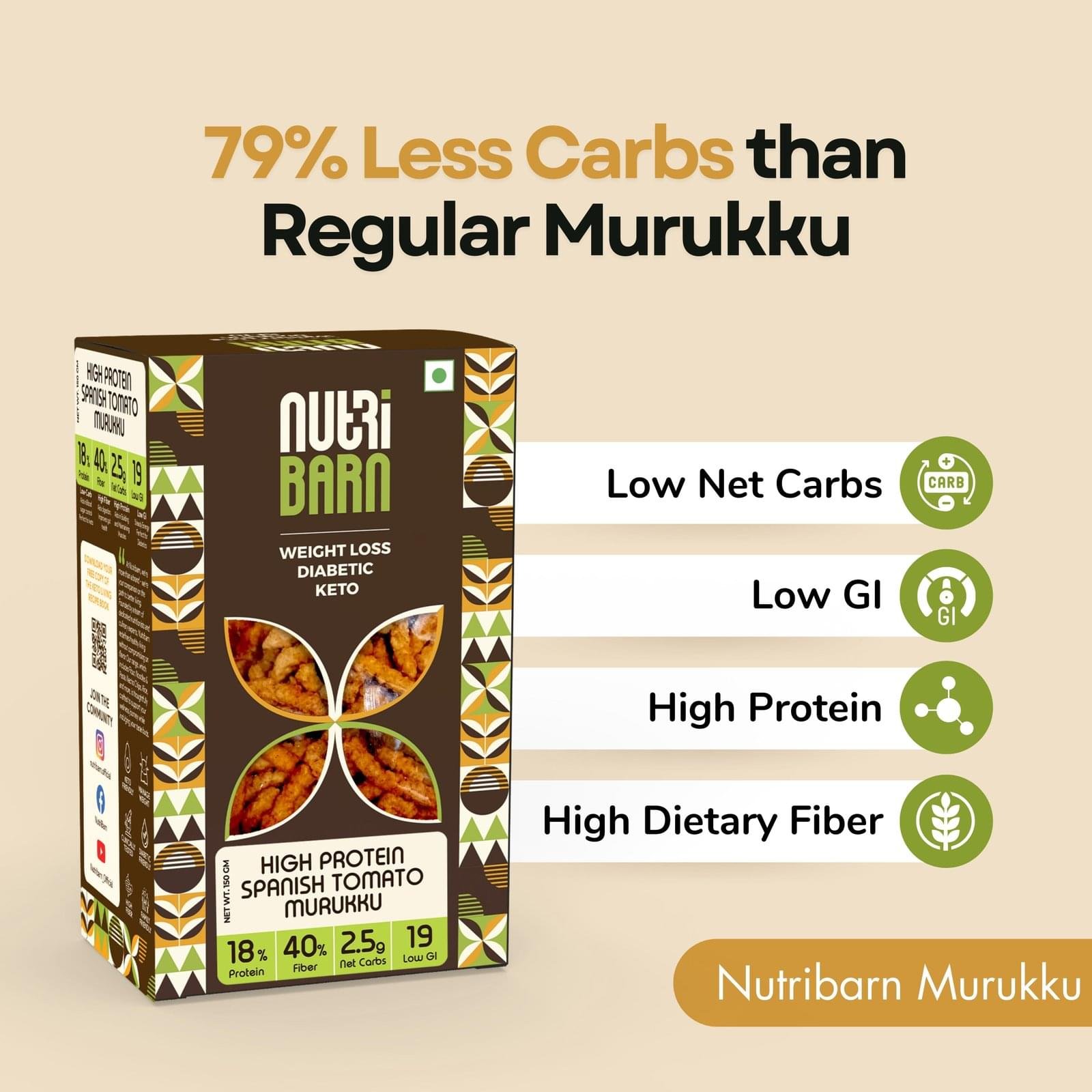 Nutribarn Keto Murukku (Spanish Tomato) - Image 8